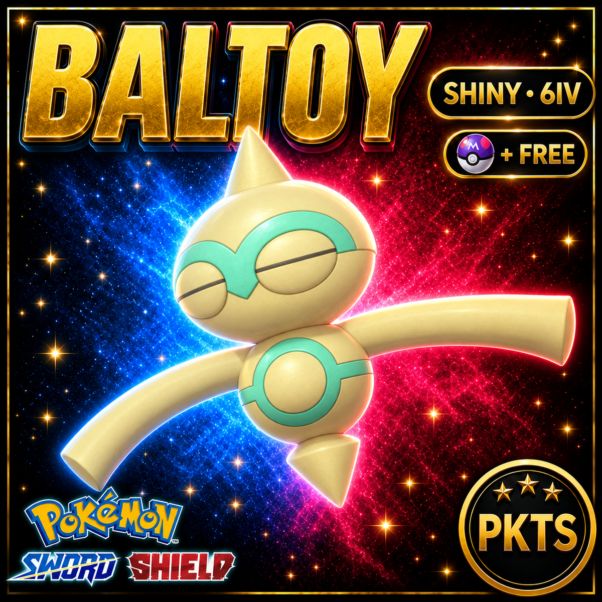 Shiny Baltoy Pokémon Sword Shield 6IV PKTS Image 1