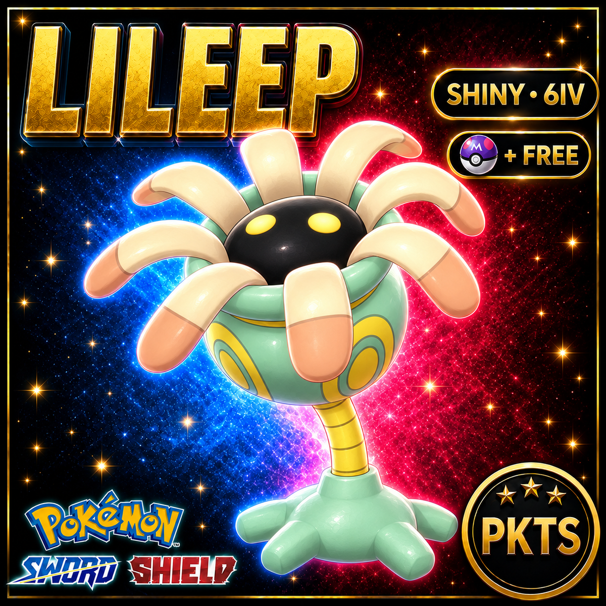 Shiny Lileep Pokémon Sword Shield 6IV PKTS Image 1