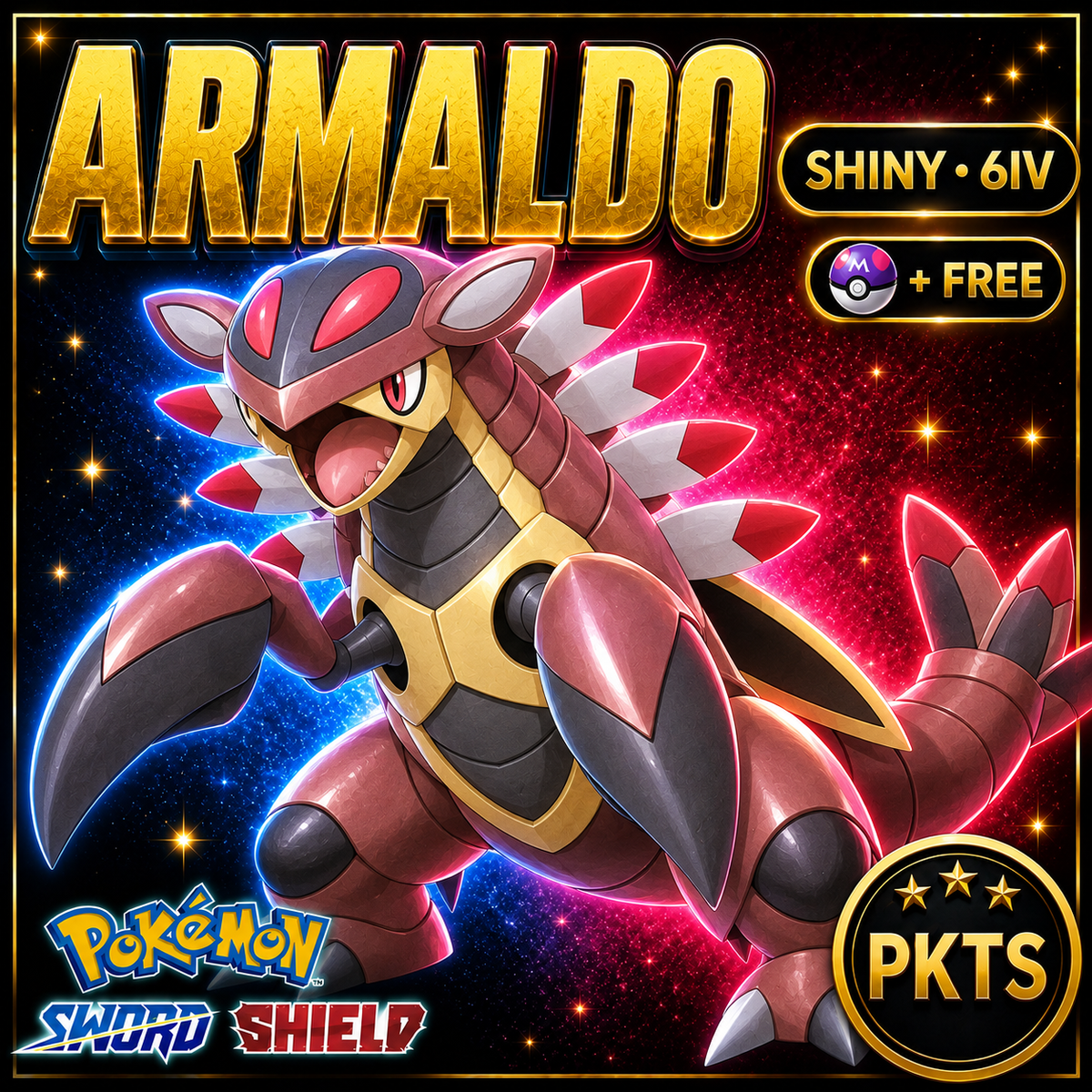 Shiny Armaldo Pokémon Sword Shield 6IV PKTS Image 1