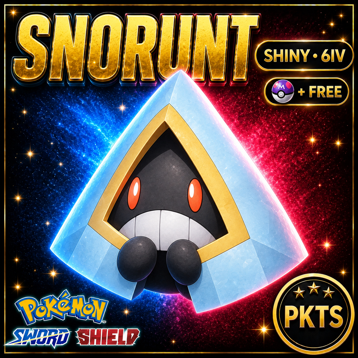 Shiny Snorunt Pokémon Sword Shield 6IV PKTS Image 1