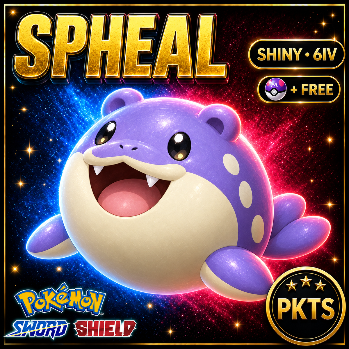 Shiny Spheal Pokémon Sword Shield 6IV PKTS Image 1