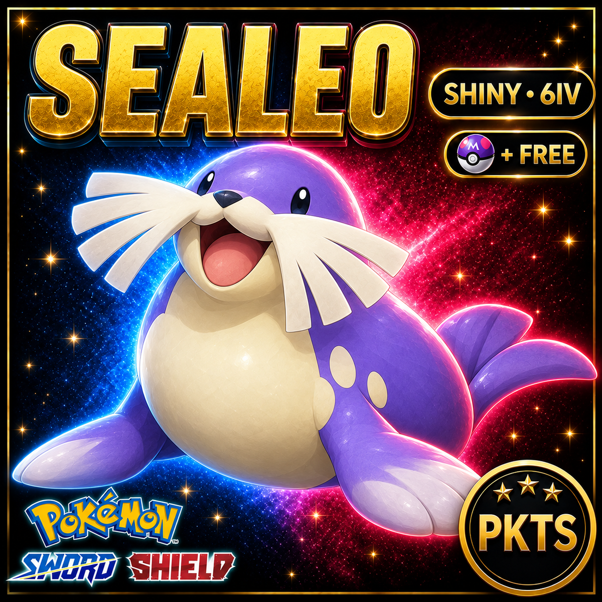 Shiny Sealeo Pokémon Sword Shield 6IV PKTS Image 1