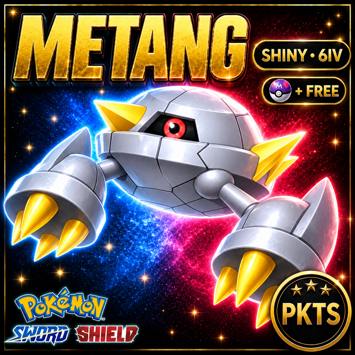 Shiny Metang Pokémon Sword Shield 6IV PKTS Image 1