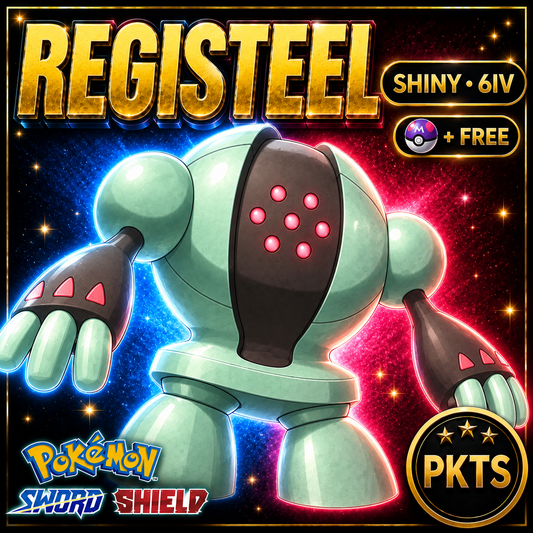 Shiny Registeel Pokémon Sword Shield 6IV PKTS Image 1