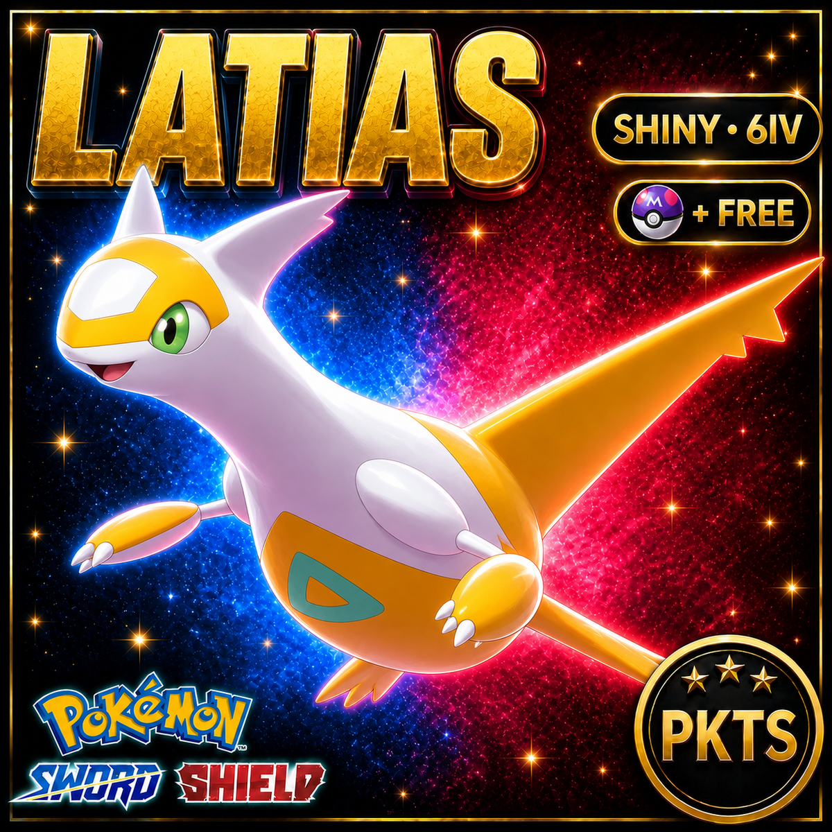 Shiny Latias Pokémon Sword Shield 6IV PKTS Image 1