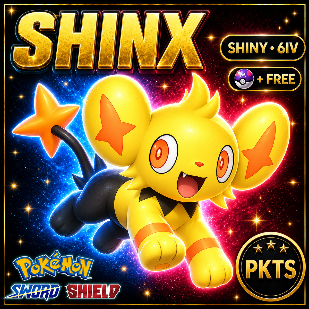 Shiny Shinx Pokémon Sword Shield 6IV PKTS Image 1