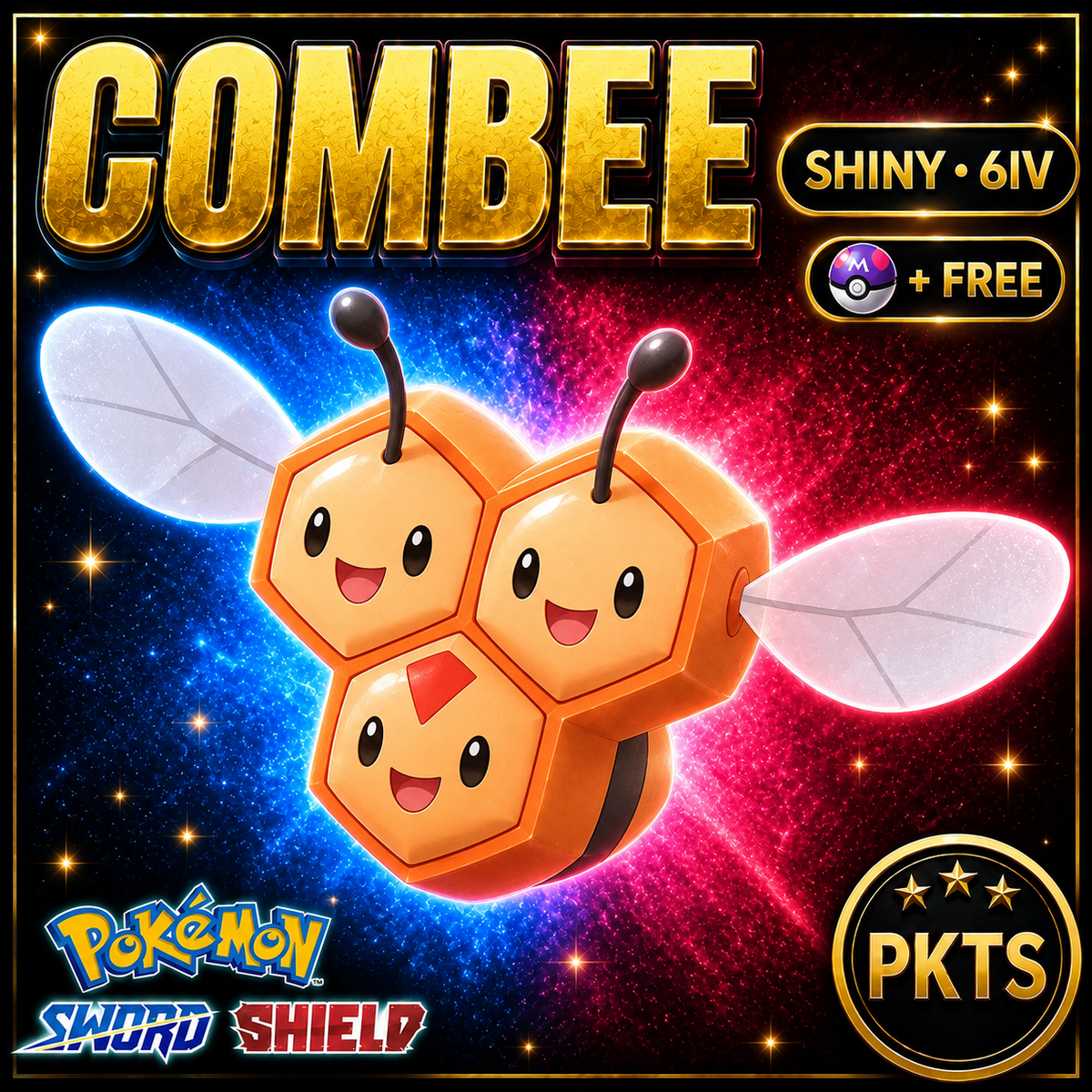 Shiny Combee Pokémon Sword Shield 6IV PKTS Image 1