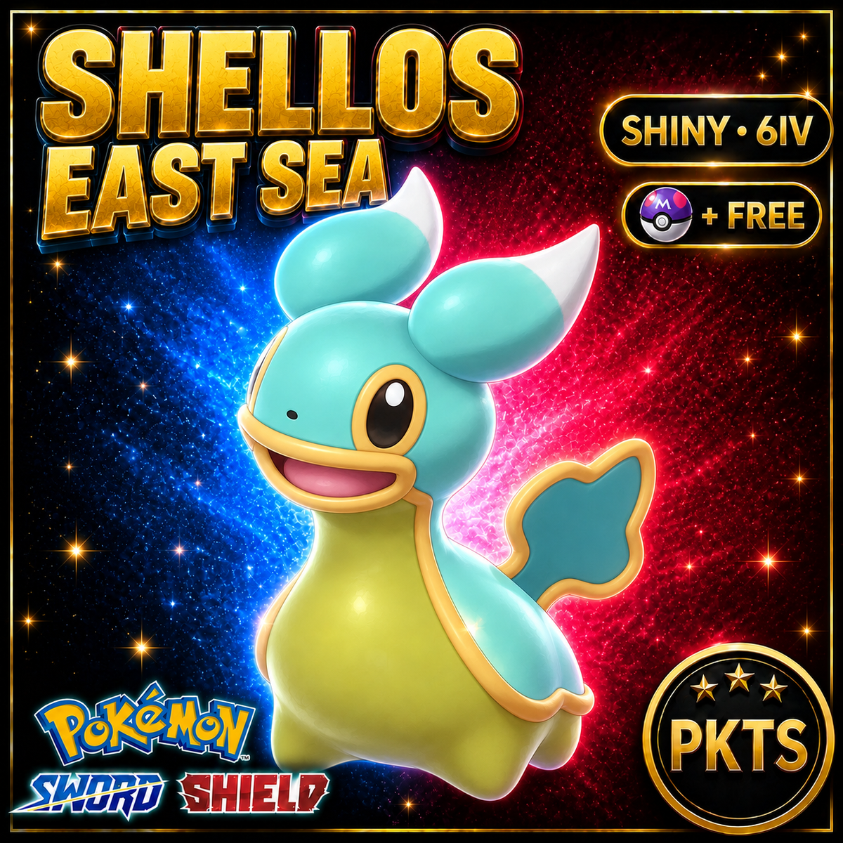Shiny Shellos East Sea Pokémon Sword Shield 6IV PKTS Image 1