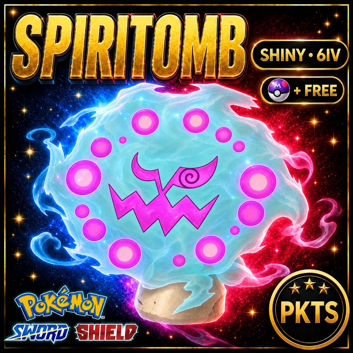 Shiny Spiritomb Pokémon Sword Shield 6IV PKTS Image 1