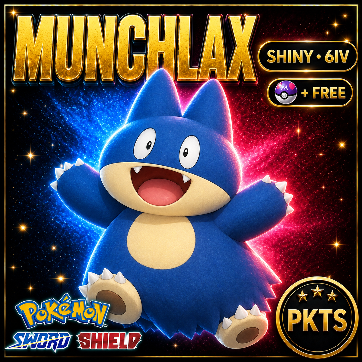 Shiny Munchlax Pokémon Sword Shield 6IV PKTS Image 1