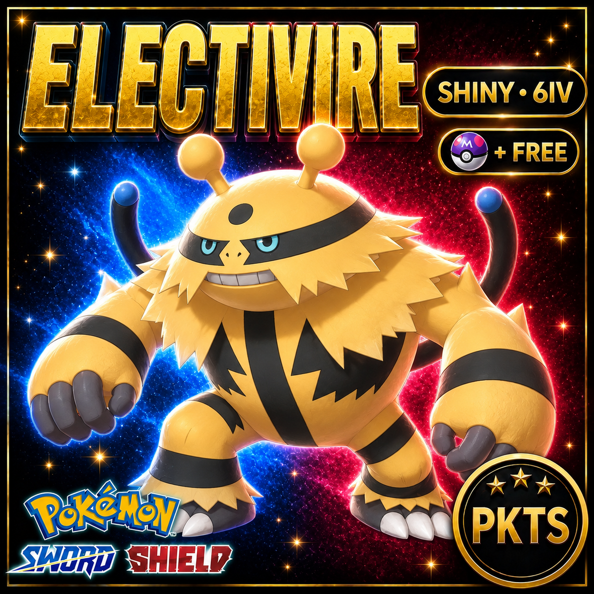 Shiny Electivire Pokémon Sword Shield 6IV PKTS Image 1