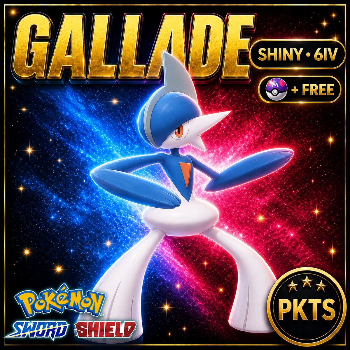 Shiny Gallade Pokémon Sword Shield 6IV PKTS Image 1