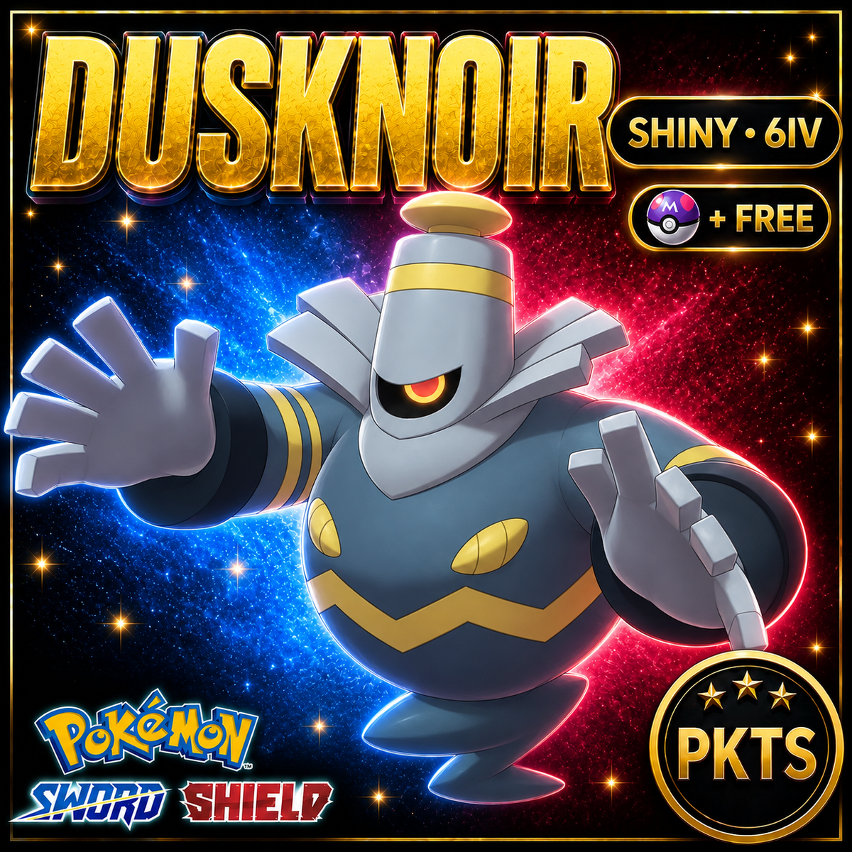 Shiny Dusknoir Pokémon Sword Shield 6IV PKTS Image 1