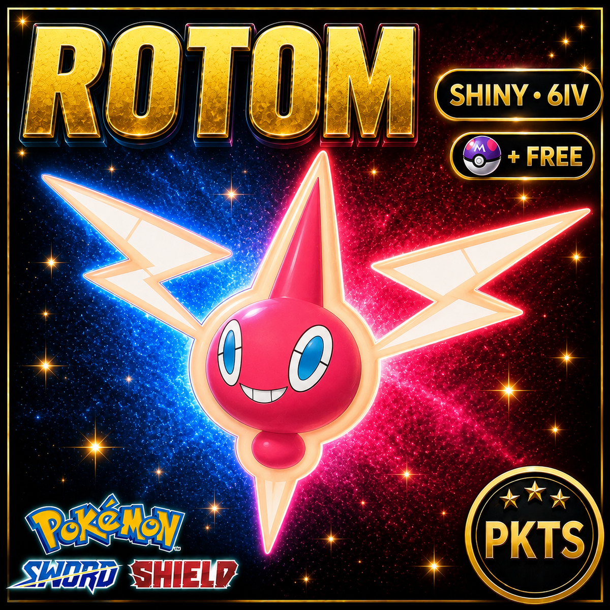 Shiny Rotom Pokémon Sword Shield 6IV PKTS Image 1