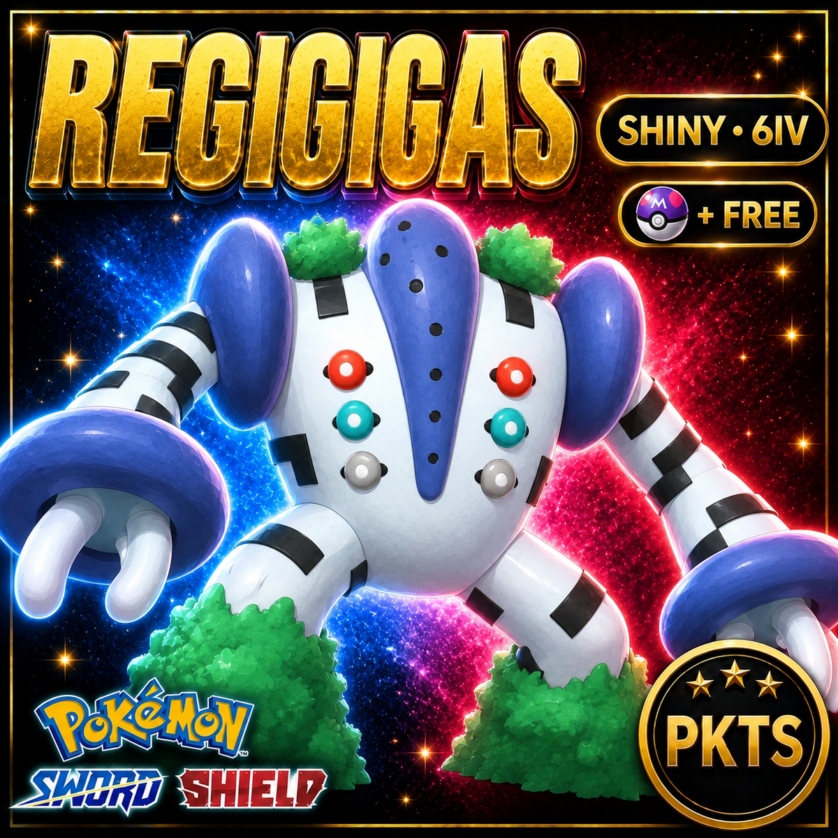 Shiny Regigigas Pokémon Sword Shield 6IV PKTS Image 1