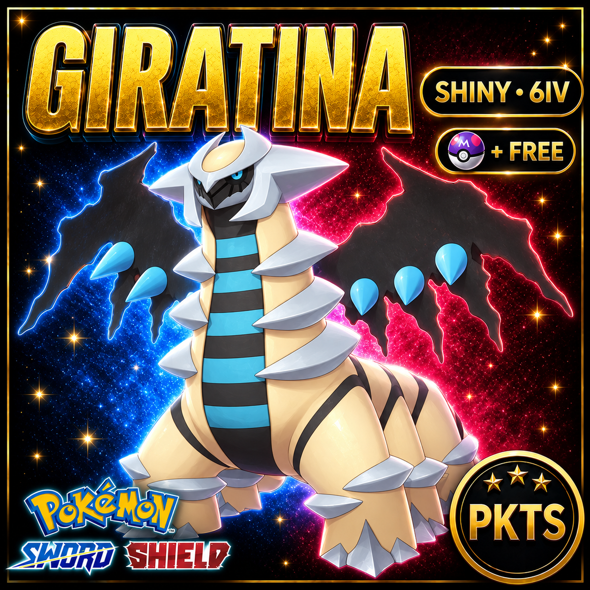 Shiny Giratina Pokémon Sword Shield 6IV PKTS Image 1