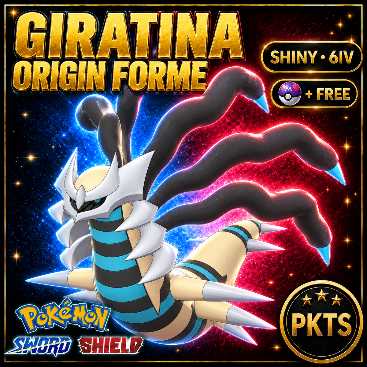 Shiny Giratina Origin Forme Pokémon Sword Shield 6IV PKTS Image 1