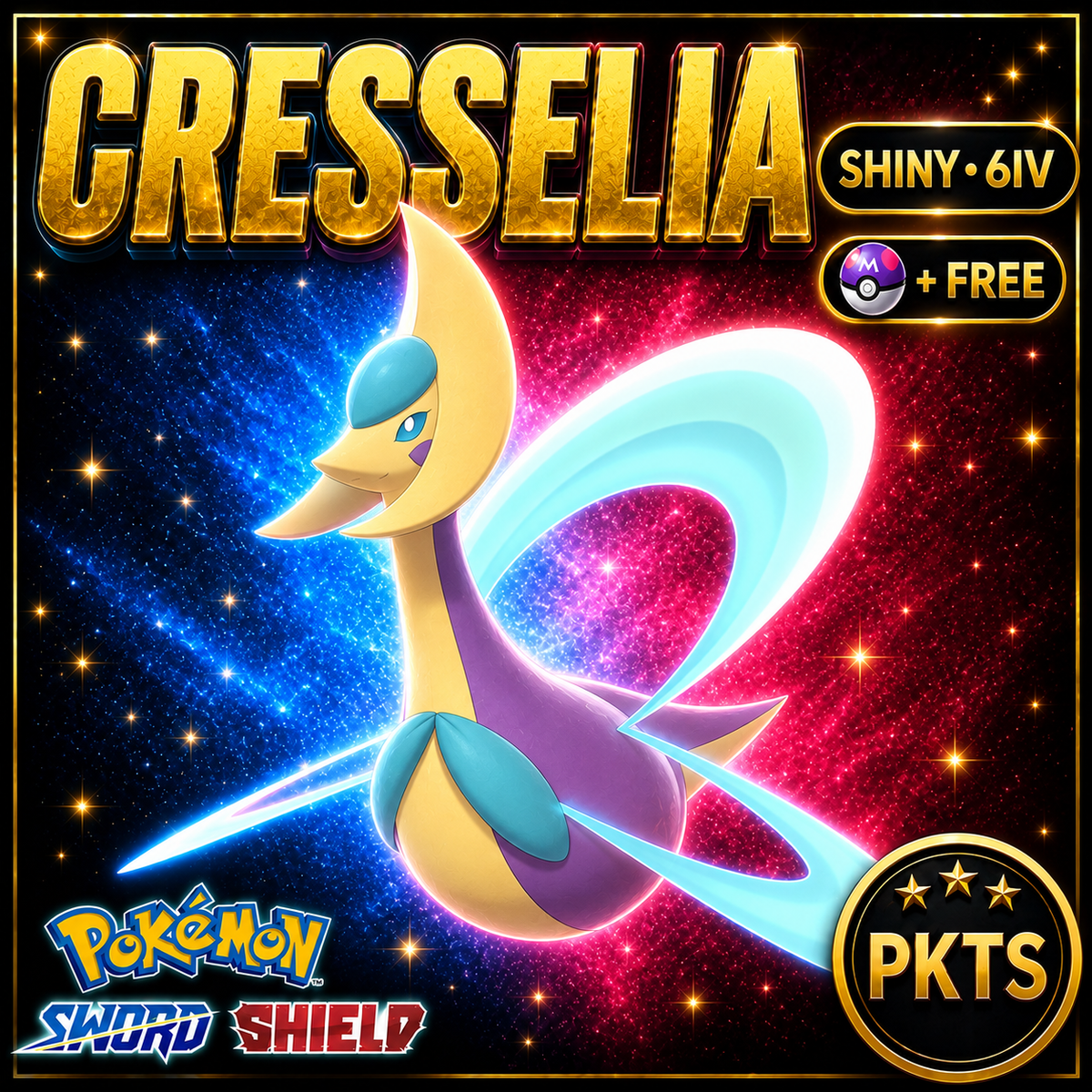 Shiny Cresselia Pokémon Sword Shield 6IV PKTS Image 1