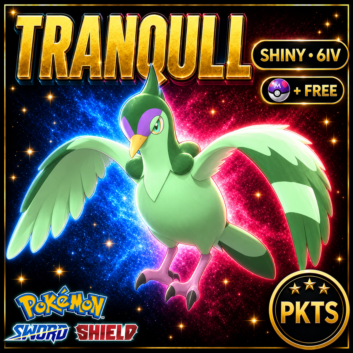 Shiny Tranquill Pokémon Sword Shield 6IV PKTS Image 1