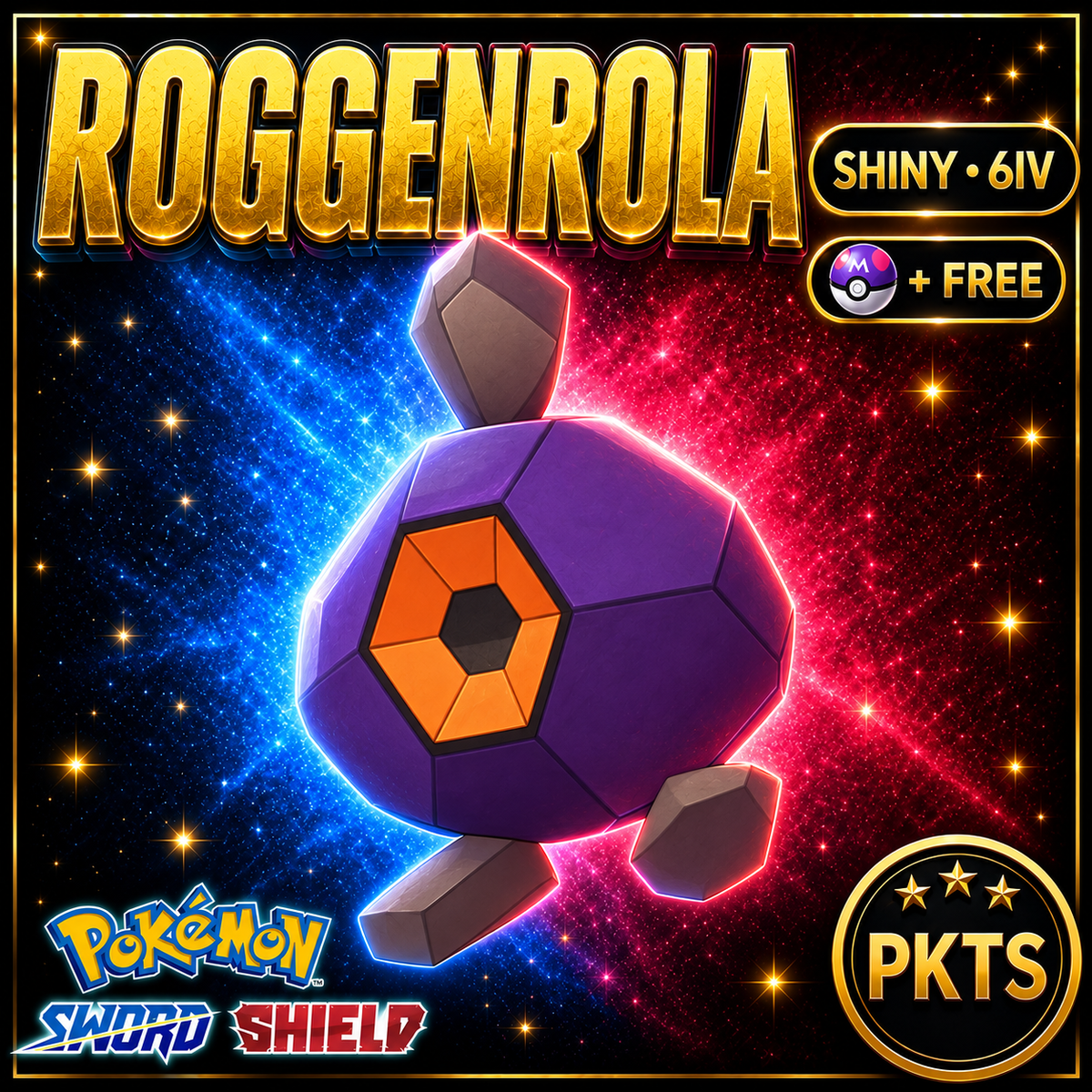 Shiny Roggenrola Pokémon Sword Shield 6IV PKTS Image 1