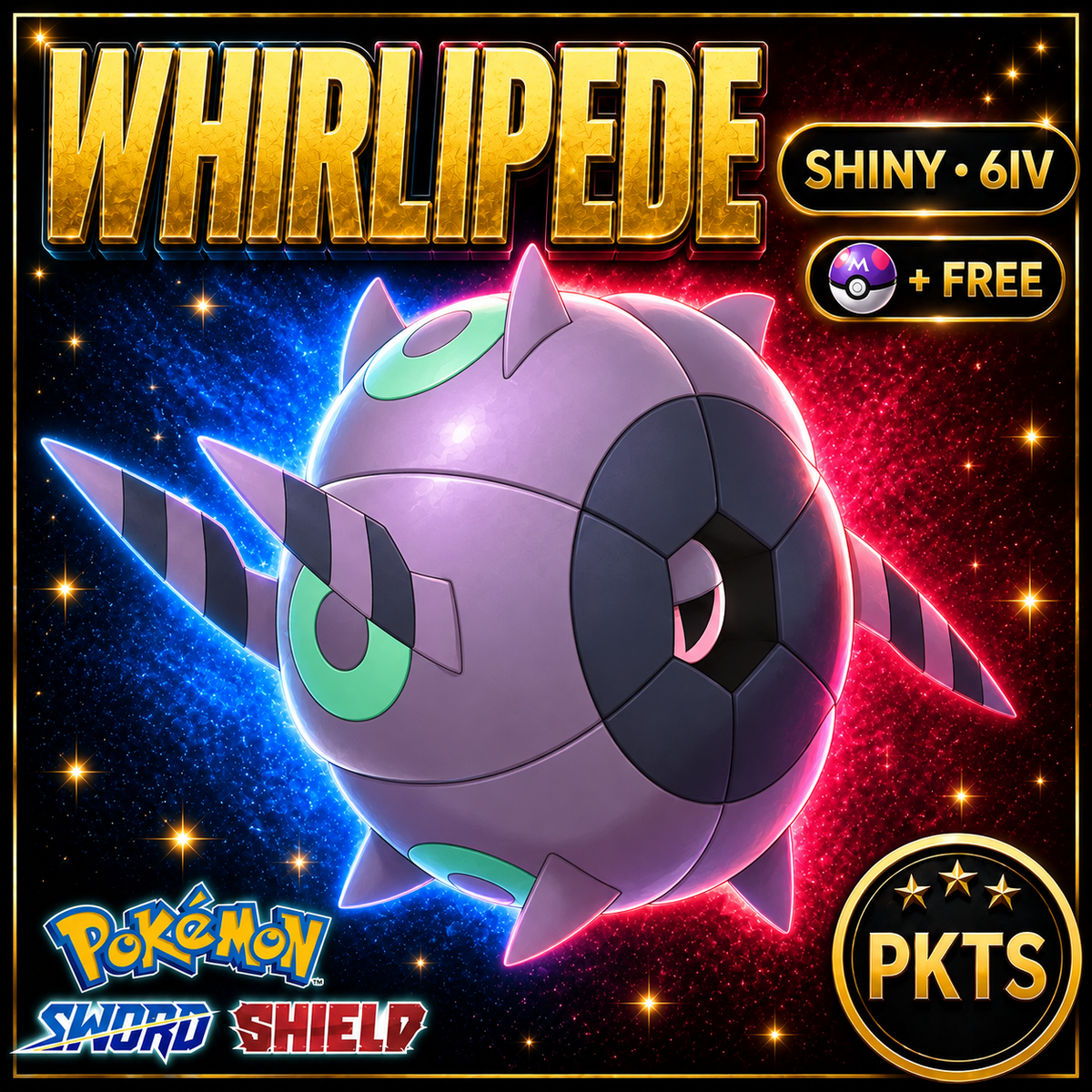 Shiny Whirlipede Pokémon Sword Shield 6IV PKTS Image 1