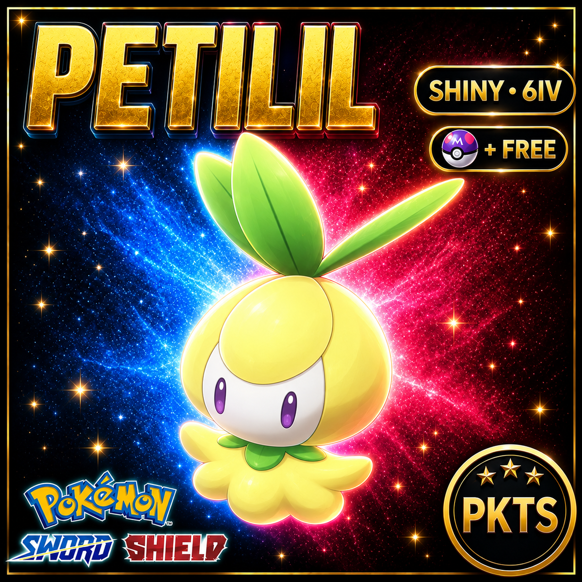 Shiny Petilil Pokémon Sword Shield 6IV PKTS Image 1
