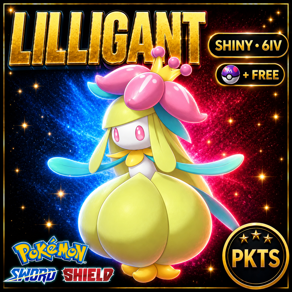 Shiny Lilligant Pokémon Sword Shield 6IV PKTS Image 1