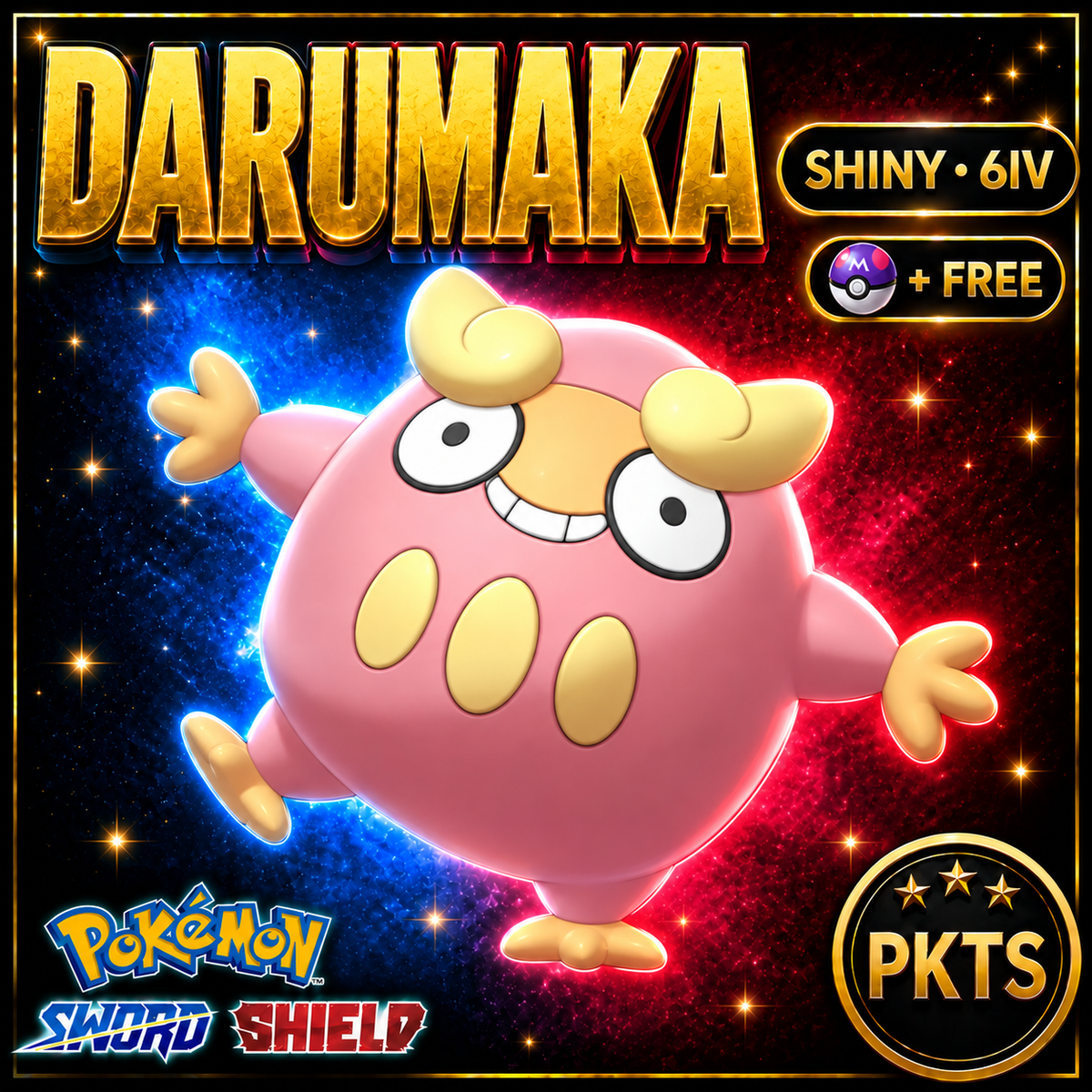 Shiny Darumaka Pokémon Sword Shield 6IV PKTS Image 1