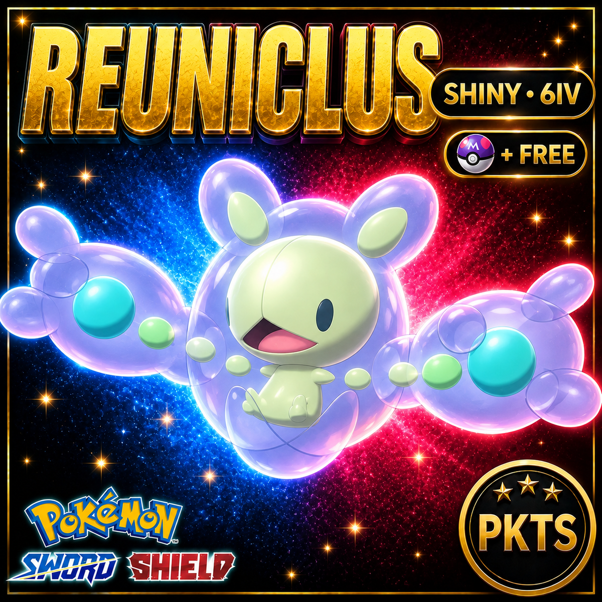 Shiny Reuniclus Pokémon Sword Shield 6IV PKTS Image 1