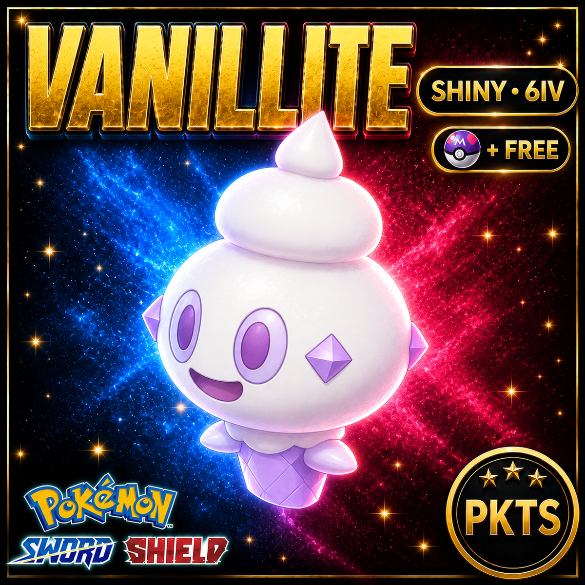 Shiny Vanillite Pokémon Sword Shield 6IV PKTS Image 1