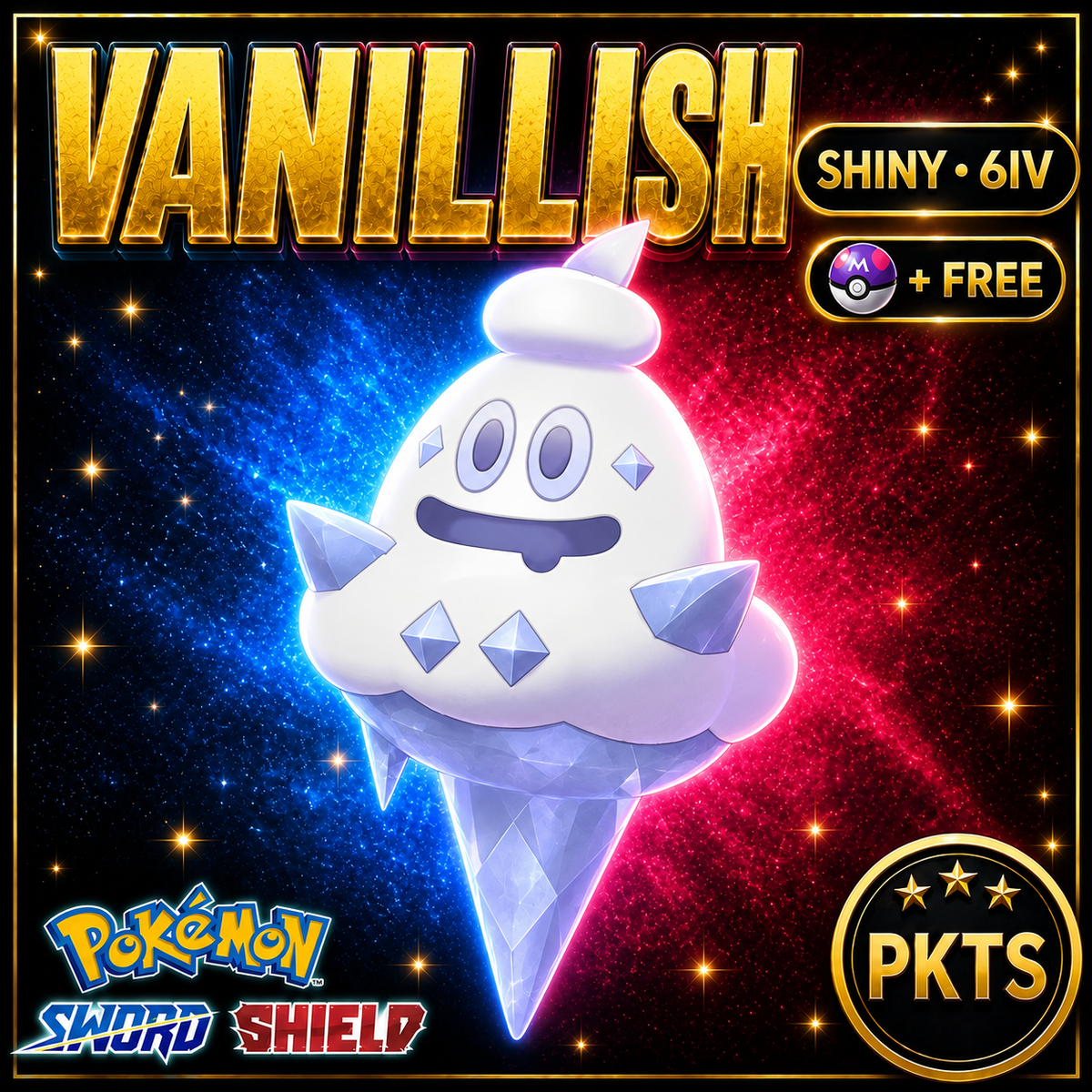 Shiny Vanillish Pokémon Sword Shield 6IV PKTS Image 1