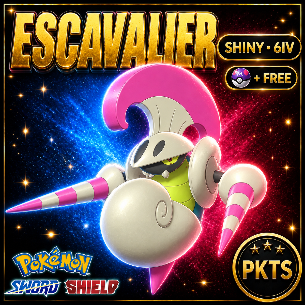 Shiny Escavalier Pokémon Sword Shield 6IV PKTS Image 1