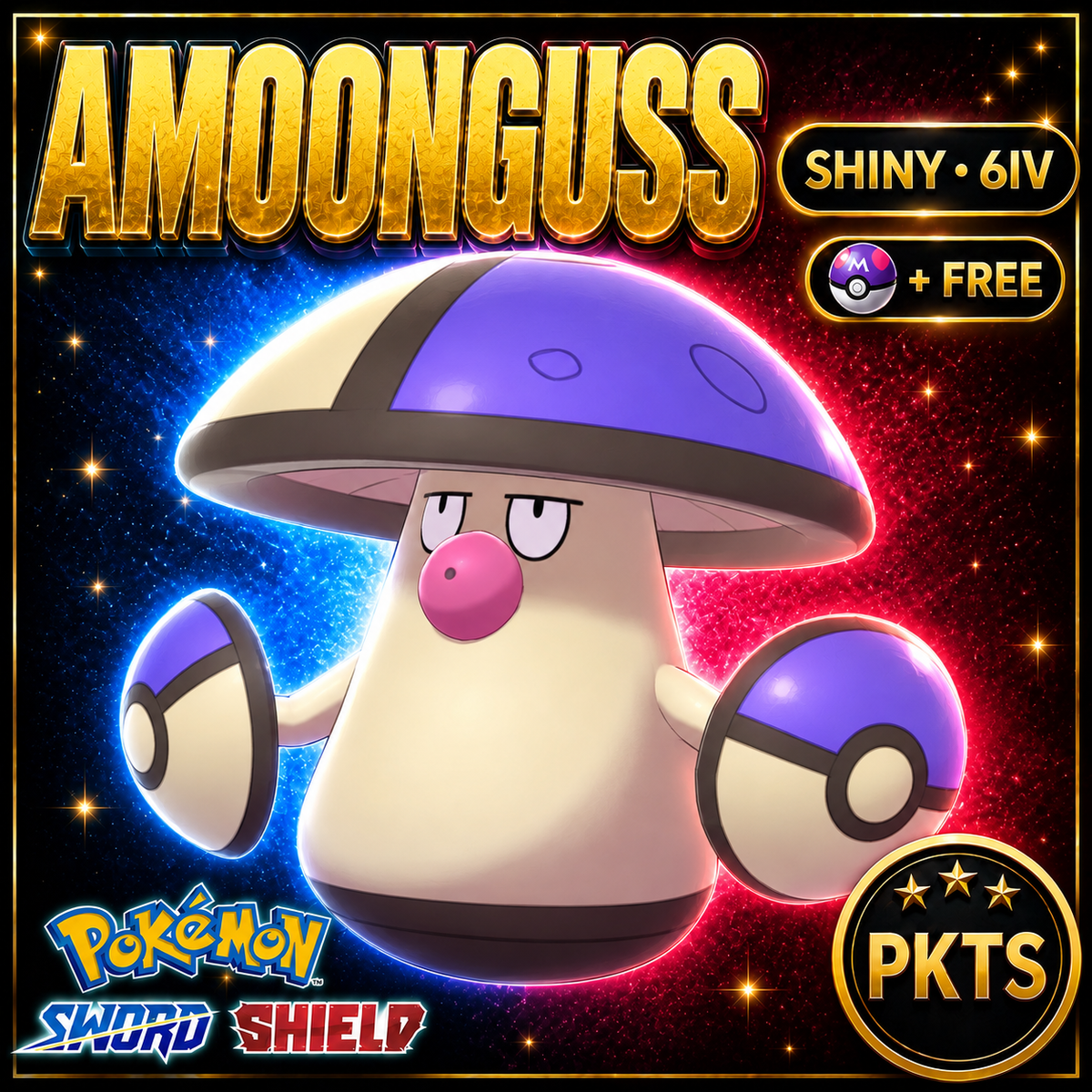 Shiny Amoonguss Pokémon Sword Shield 6IV PKTS Image 1
