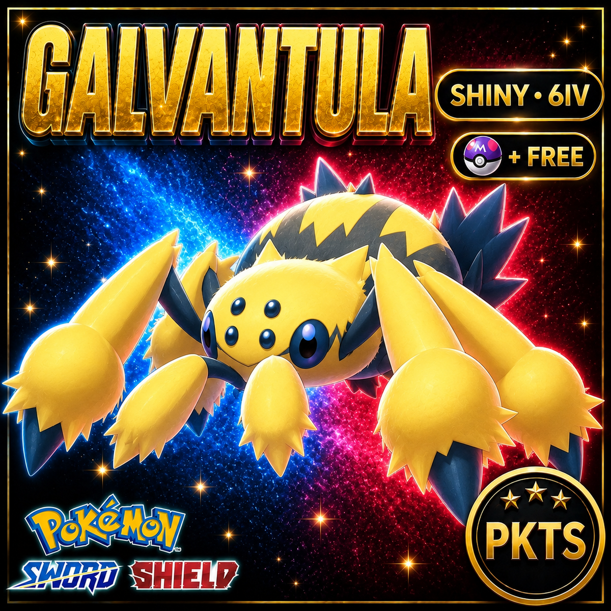 Shiny Galvantula Pokémon Sword Shield 6IV PKTS Image 1