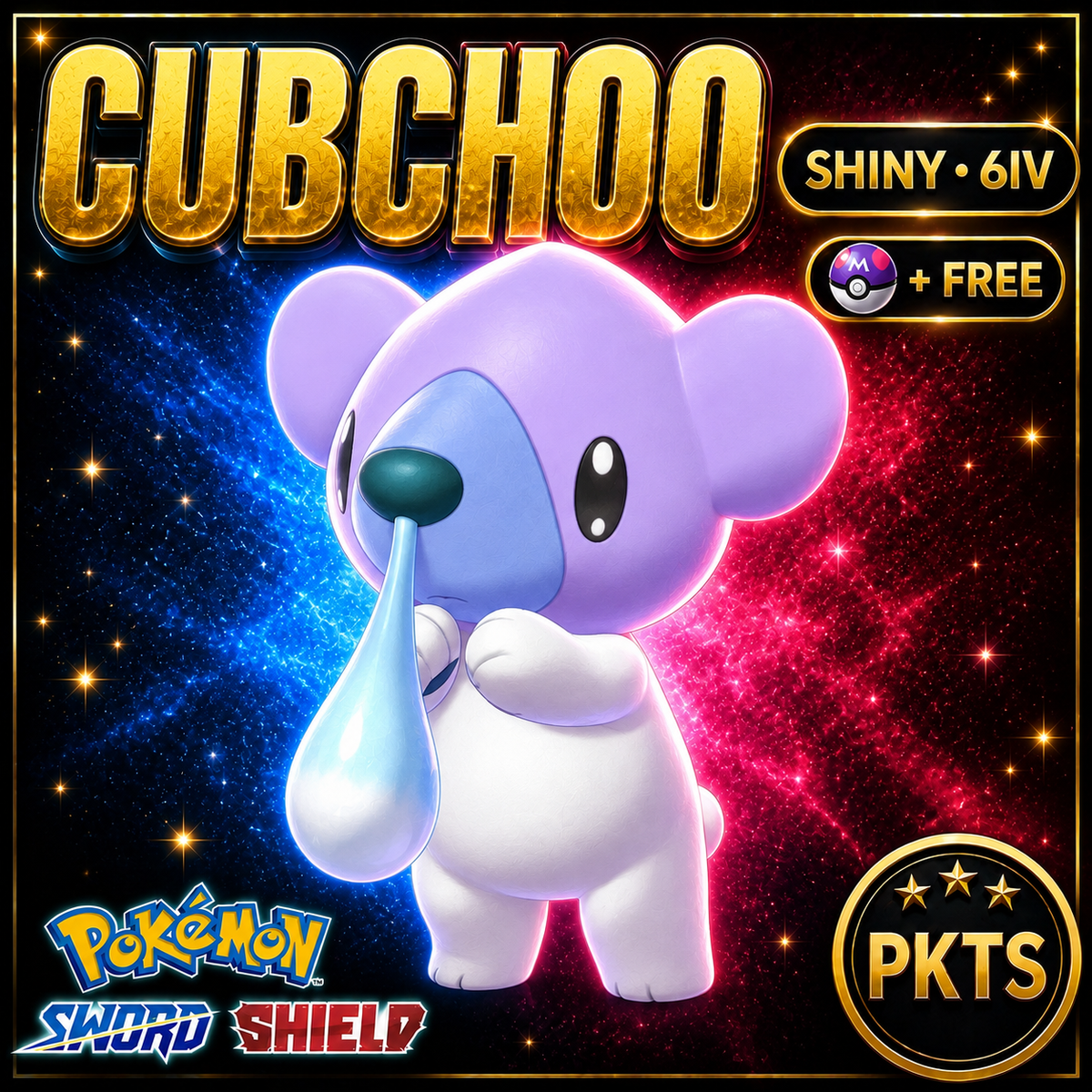 Shiny Cubchoo Pokémon Sword Shield 6IV PKTS Image 1