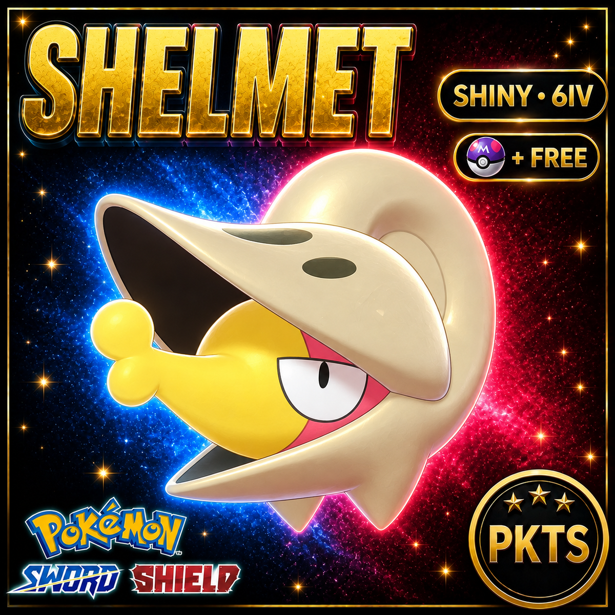 Shiny Shelmet Pokémon Sword Shield 6IV PKTS Image 1