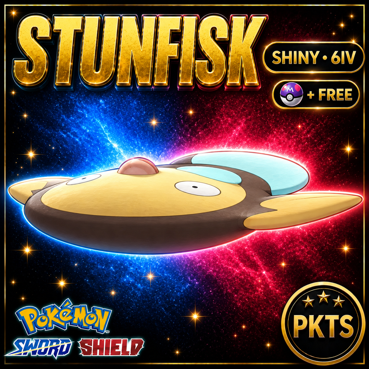 Shiny Stunfisk Pokémon Sword Shield 6IV PKTS Image 1