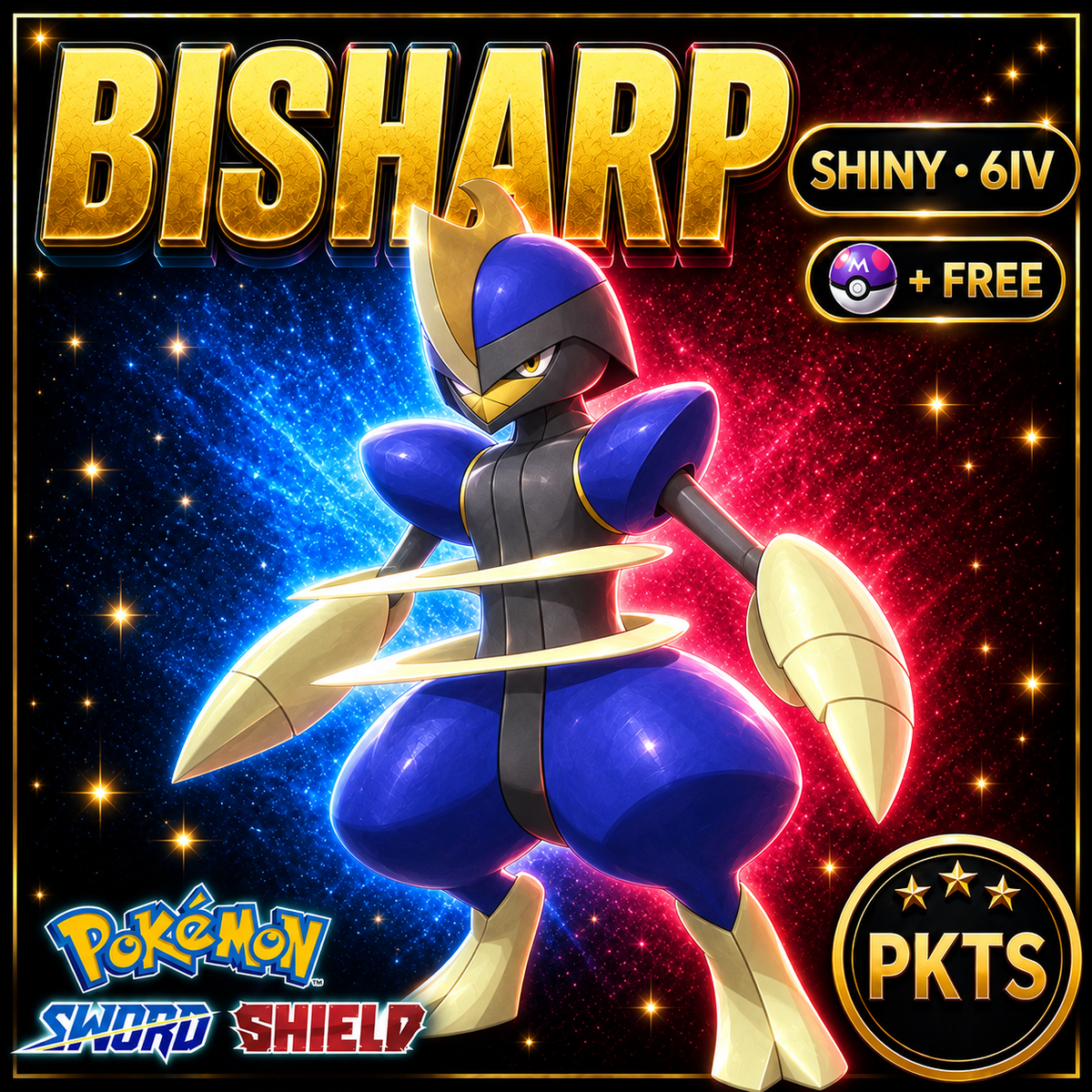 Shiny Bisharp Pokémon Sword Shield 6IV PKTS Image 1
