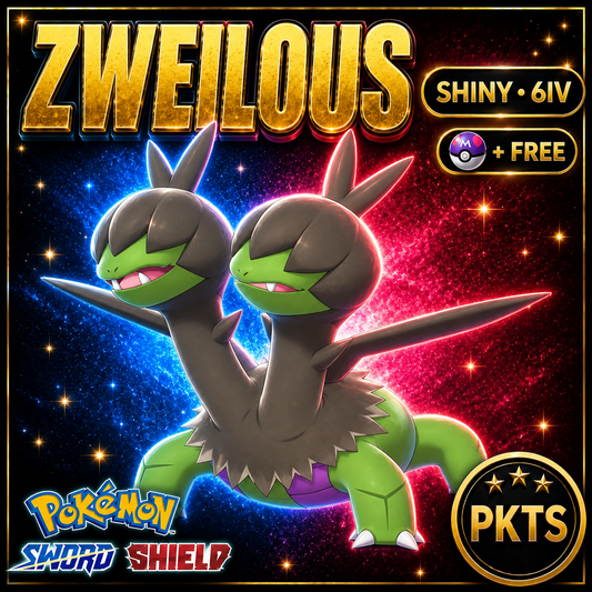 Shiny Zweilous Pokémon Sword Shield 6IV PKTS Image 1
