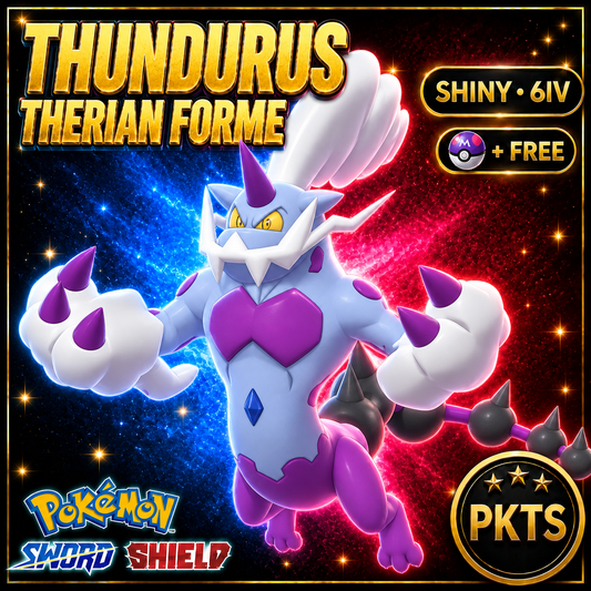 Shiny Thundurus Therian Forme Pokémon Sword Shield 6IV PKTS Image 1