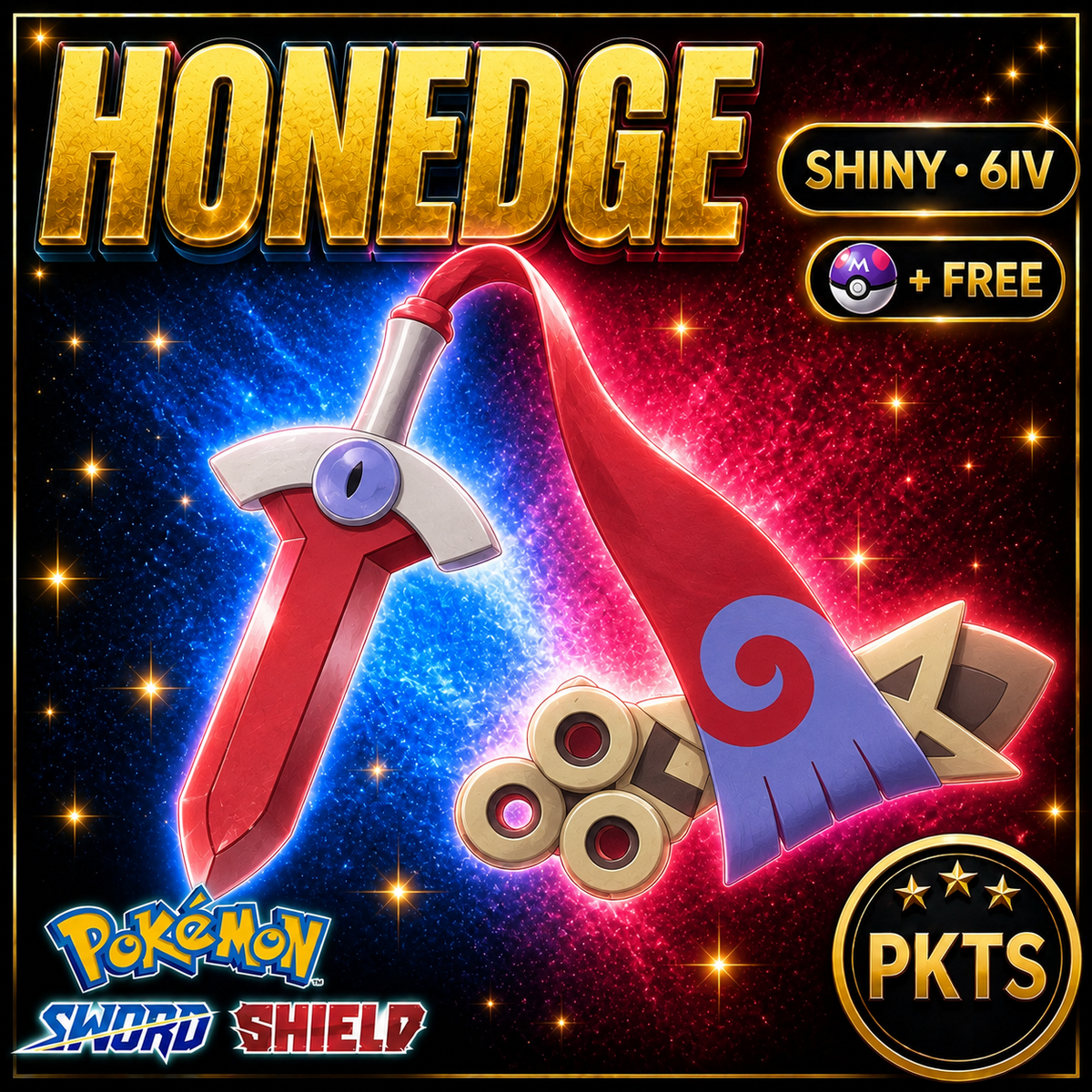 Shiny Honedge Pokémon Sword Shield 6IV PKTS Image 1