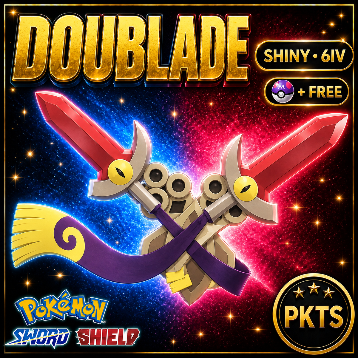 Shiny Doublade Pokémon Sword Shield 6IV PKTS Image 1