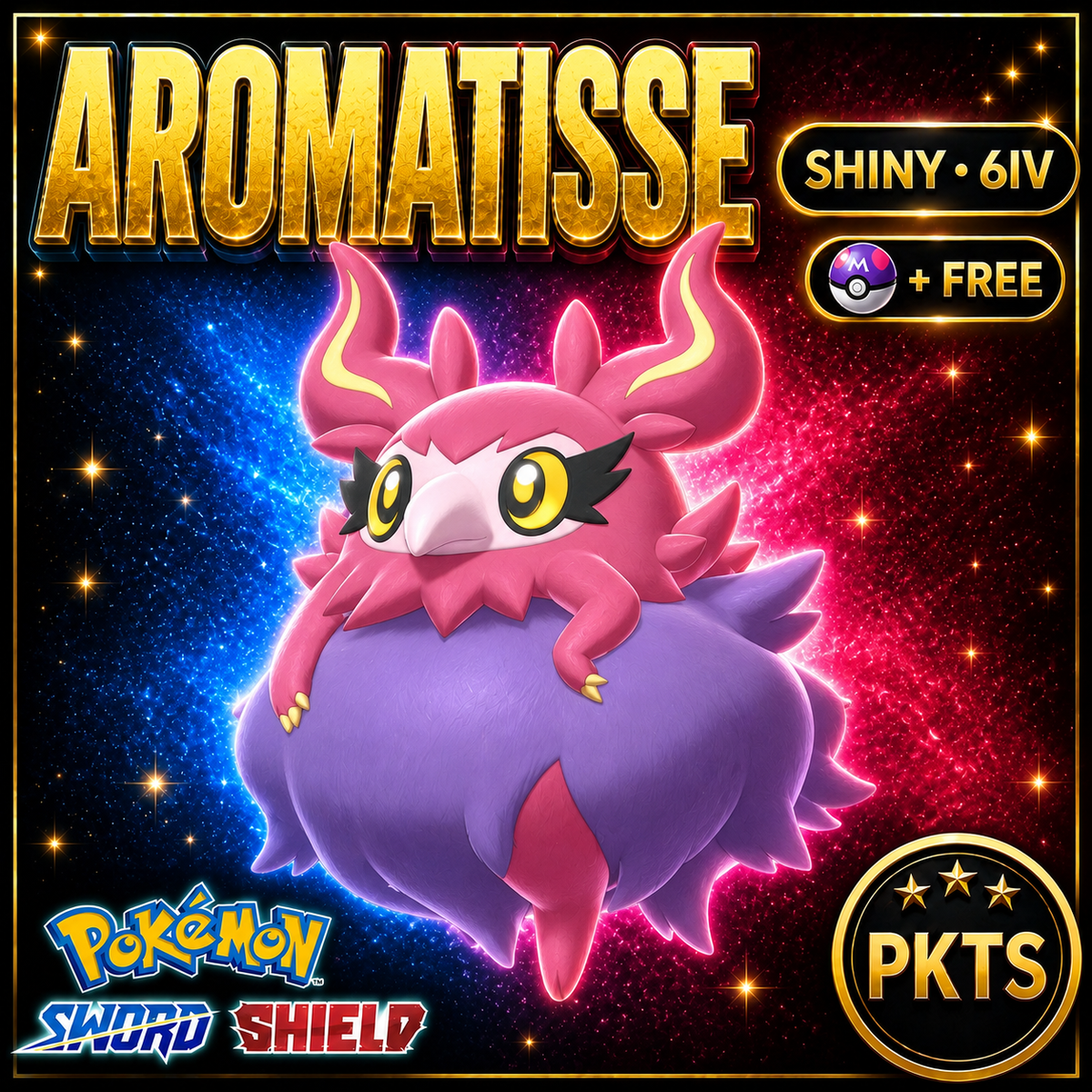 Shiny Aromatisse Pokémon Sword Shield 6IV PKTS Image 1