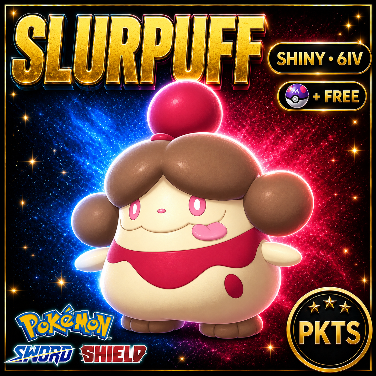 Shiny Slurpuff Pokémon Sword Shield 6IV PKTS Image 1