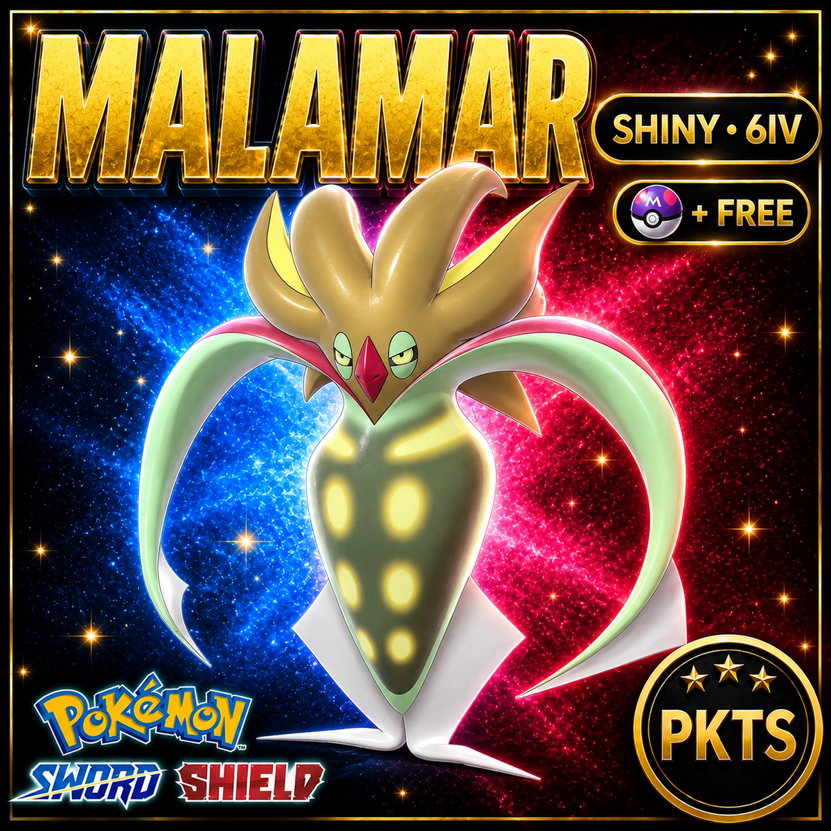 Shiny Malamar Pokémon Sword Shield 6IV PKTS Image 1
