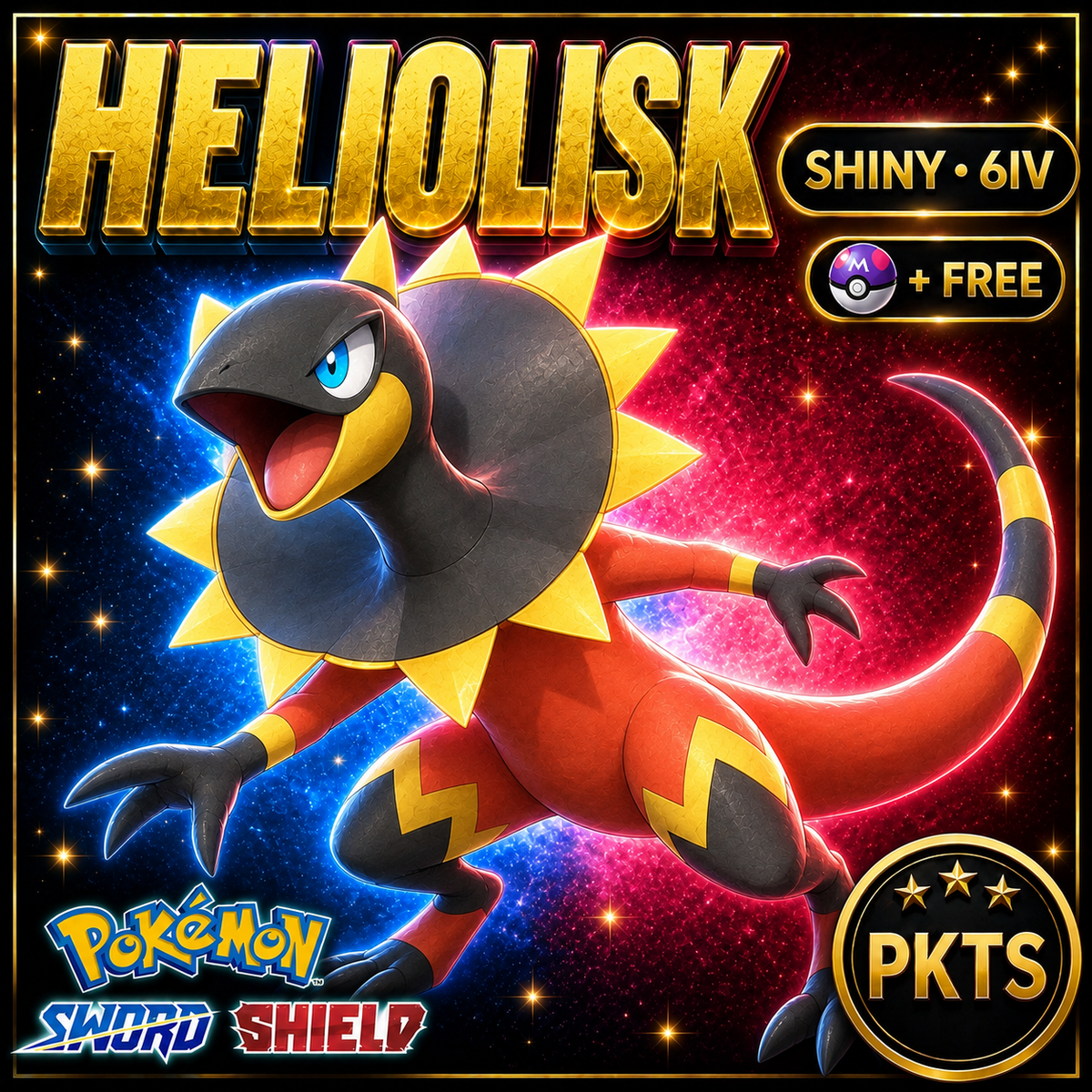Shiny Heliolisk Pokémon Sword Shield 6IV PKTS Image 1