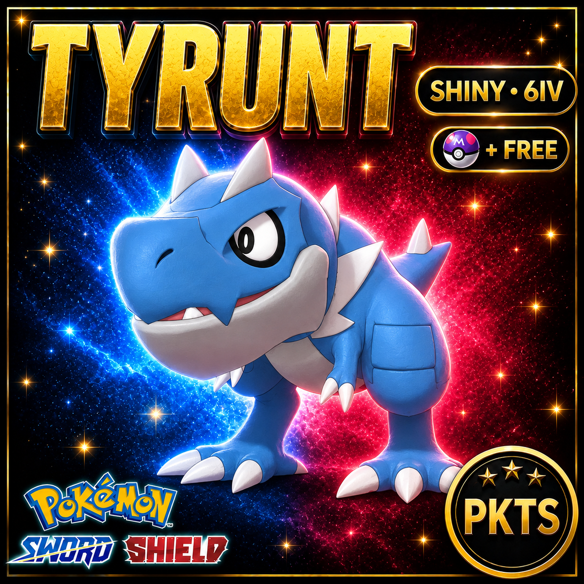 Shiny Tyrunt Pokémon Sword Shield 6IV PKTS Image 1