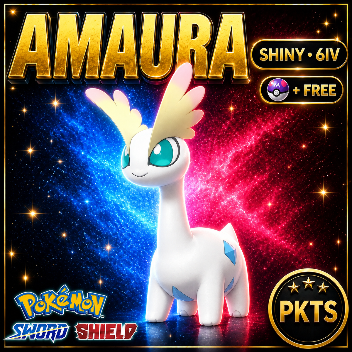 Shiny Amaura Pokémon Sword Shield 6IV PKTS Image 1