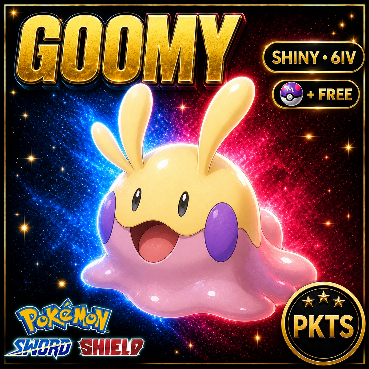 Shiny Goomy Pokémon Sword Shield 6IV PKTS Image 1