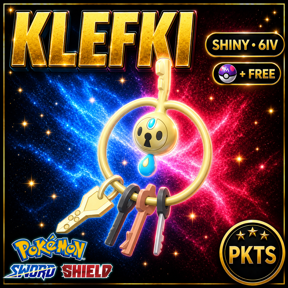 Shiny Klefki Pokémon Sword Shield 6IV PKTS Image 1